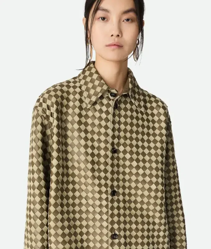 Chemise en cuir et daim Intrecciato Chemise en cuir et daim Intrecciato
