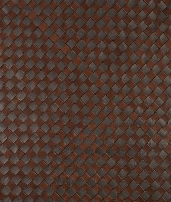 Chemise en cuir et daim Intrecciato