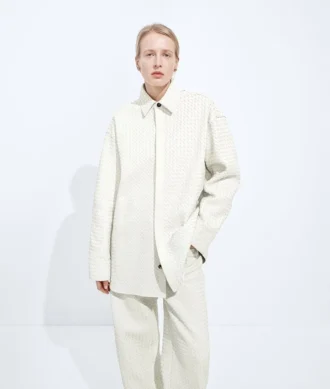 Chemise en cuir Intrecciato