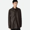 Chemise en cuir Intrecciato