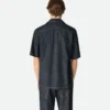 Chemise en denim droit délavé indigo
