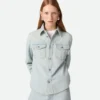 Chemise en denim extra-décoloré