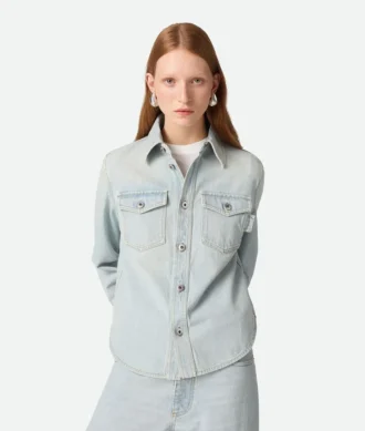 Chemise en denim extra-décoloré