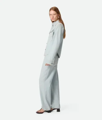 Chemise en denim extra-décoloré