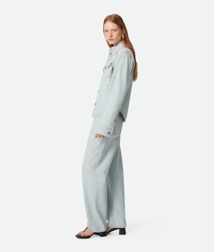 Chemise en denim extra-décoloré