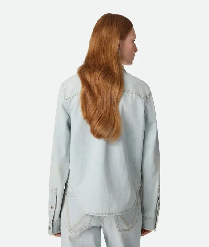 Chemise en denim extra-décoloré