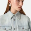 Chemise en denim extra-décoloré