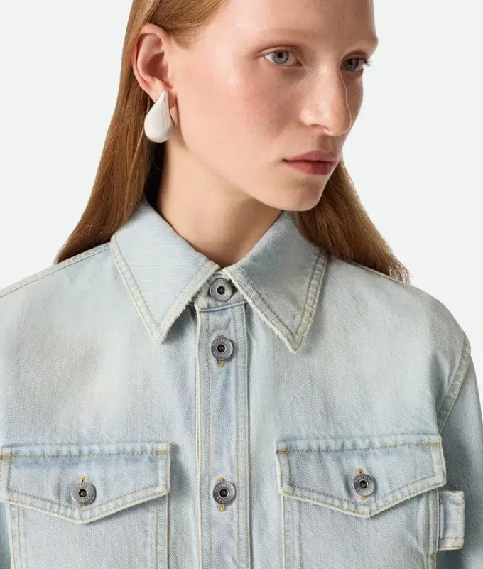Chemise en denim extra-décoloré