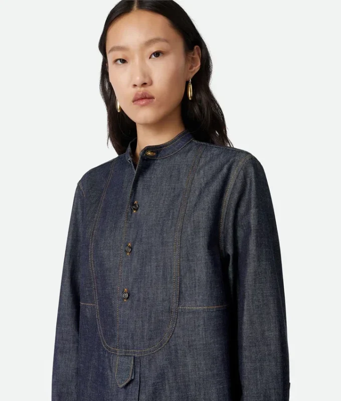 Chemise en denim indigo