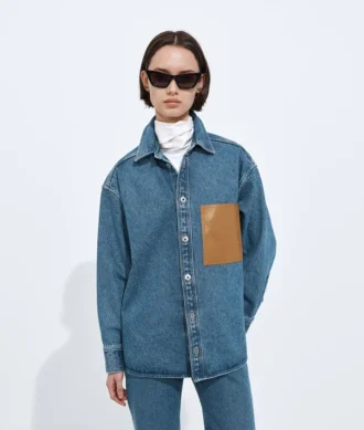 Chemise en denim indigo taille moyenne