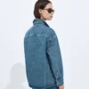 Chemise en denim indigo taille moyenne