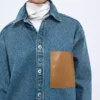 Chemise en denim indigo taille moyenne