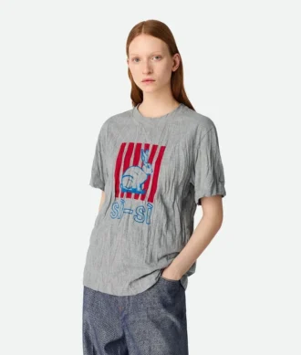 Chemise en jersey de coton imprimé froissé