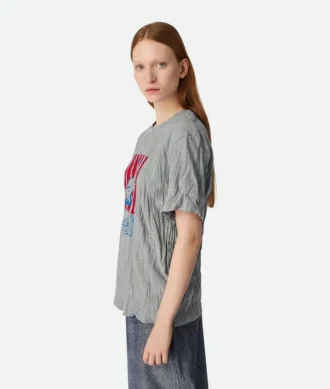 Chemise en jersey de coton imprimé froissé