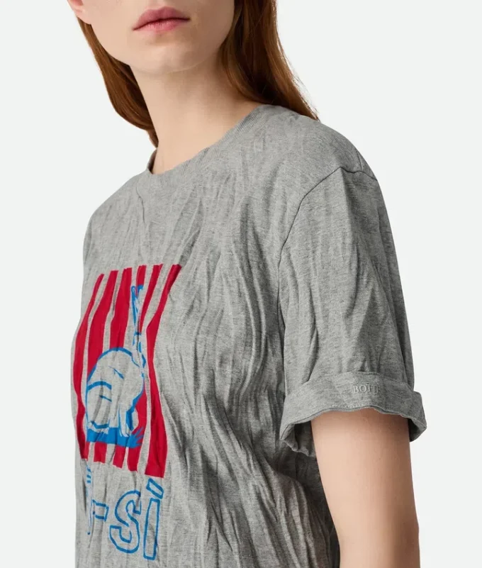 Chemise en jersey de coton imprimé froissé