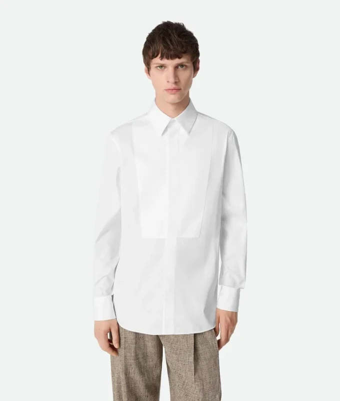 Chemise en popeline avec plastron