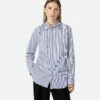 Chemise en popeline de coton à fines rayures Chemise en popeline de coton à fines rayures