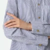 Chemise en popeline de coton à fines rayures Chemise en popeline de coton à fines rayures