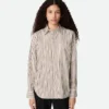 Chemise en popeline de coton rayée