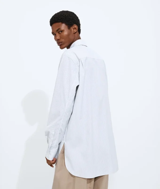 Chemise en popeline de coton rayée Chemise en popeline de coton rayée