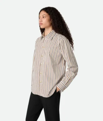 Chemise en popeline de coton rayée