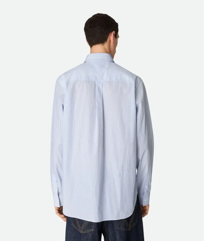 Chemise en popeline de coton rayée Chemise en popeline de coton rayée