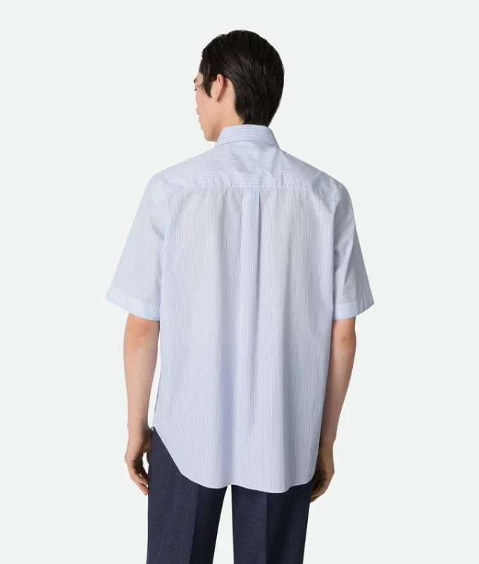 Chemise en popeline de coton rayée Chemise en popeline de coton rayée