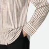 Chemise en popeline de coton rayée