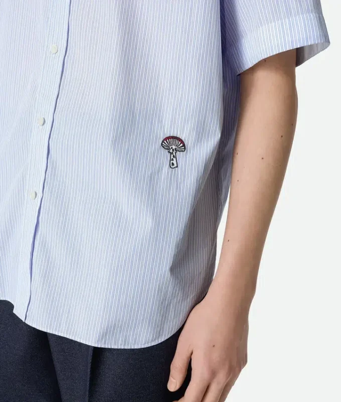 Chemise en popeline de coton rayée Chemise en popeline de coton rayée
