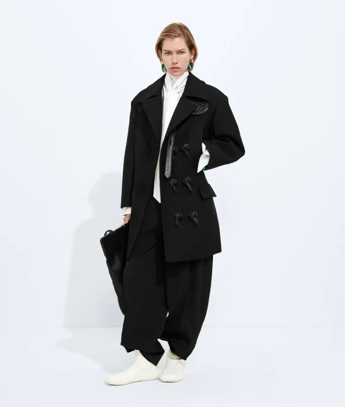 Manteau en gabardine de laine et mohair