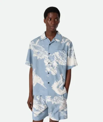 Chemise en soie imprimée « Italian Postcard »