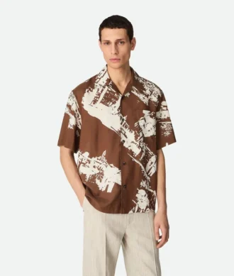 Chemise en soie imprimée « Italian Postcard »