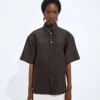 Chemise en toile de laine et soie Chemise en toile de laine et soie