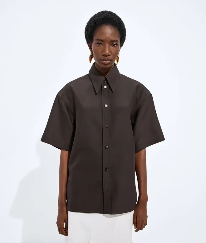 Chemise en toile de laine et soie Chemise en toile de laine et soie