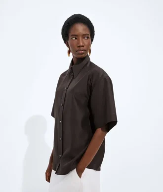 Chemise en toile de laine et soie Chemise en toile de laine et soie