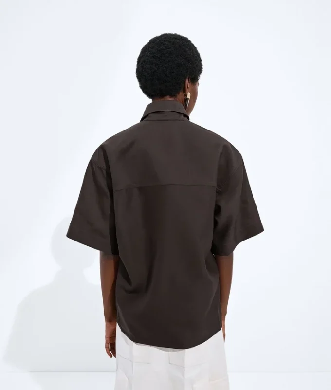 Chemise en toile de laine et soie Chemise en toile de laine et soie