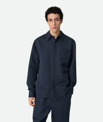 Chemise en twill de soie et coton