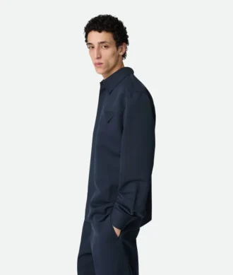Chemise en twill de soie et coton