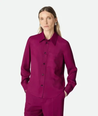 Chemise en twill de viscose et de soie