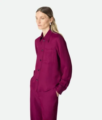 Chemise en twill de viscose et de soie