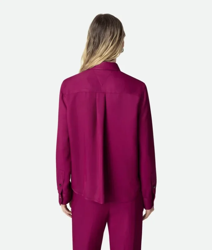 Chemise en twill de viscose et de soie