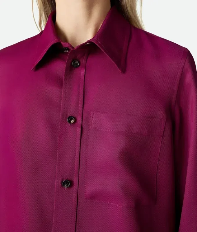 Chemise en twill de viscose et de soie