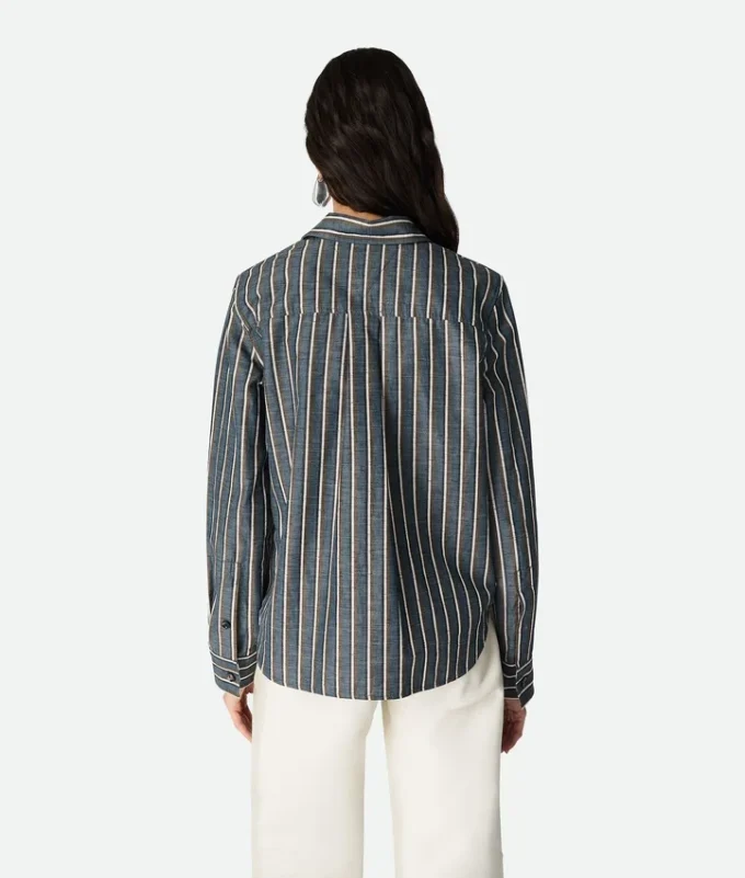 Chemise à rayures en coton et lin Chemise à rayures en coton et lin