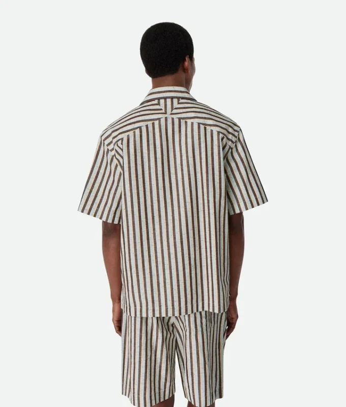Chemise à rayures en coton et lin Chemise à rayures en coton et lin