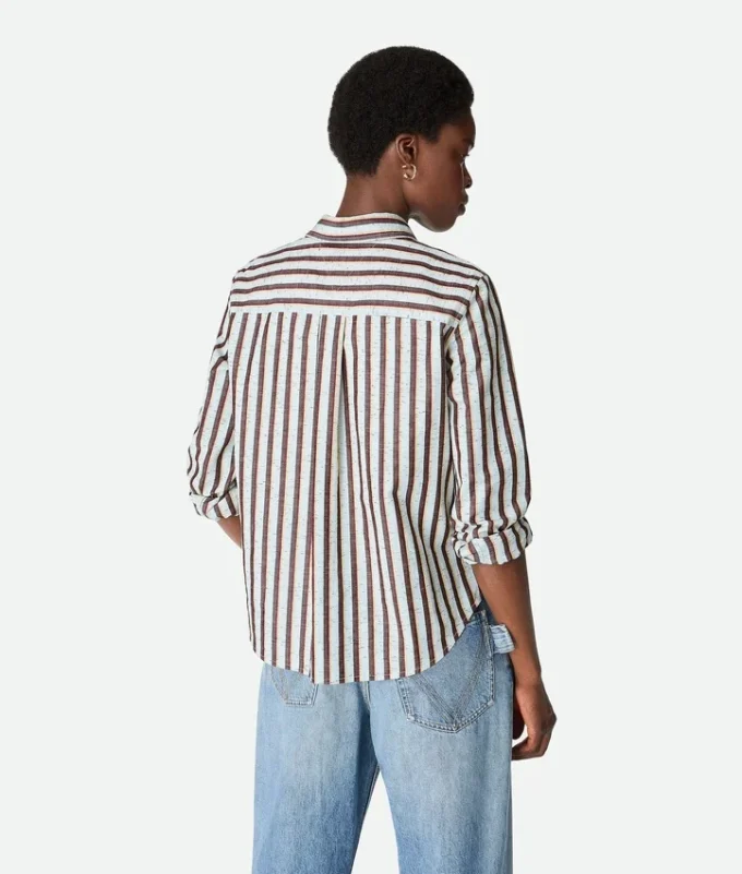Chemise à rayures en coton et lin Chemise à rayures en coton et lin