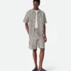 Chemise à rayures en coton et lin Chemise à rayures en coton et lin