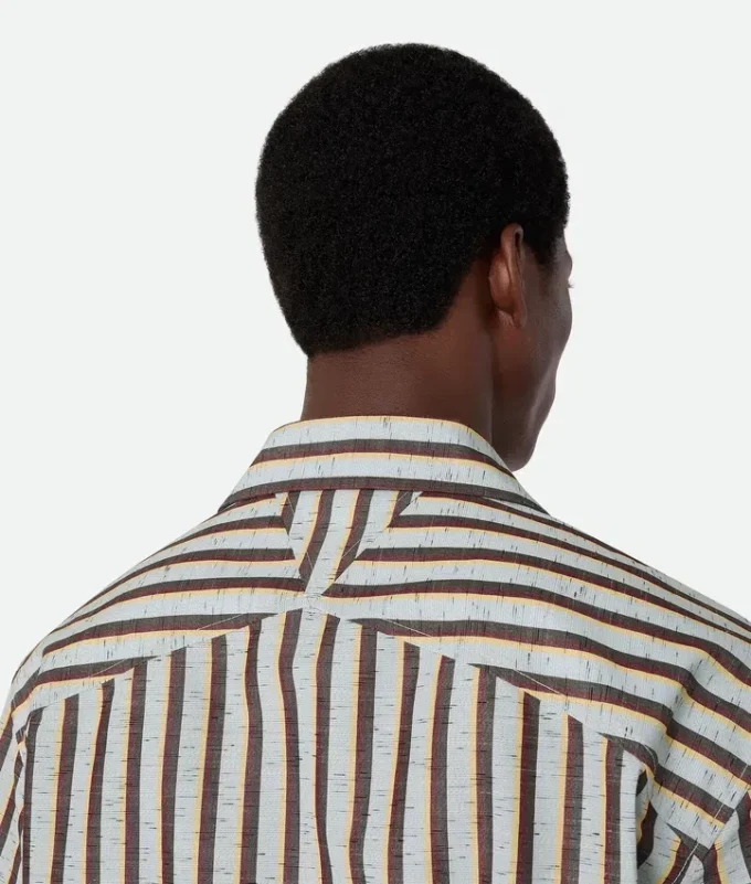 Chemise à rayures en coton et lin Chemise à rayures en coton et lin
