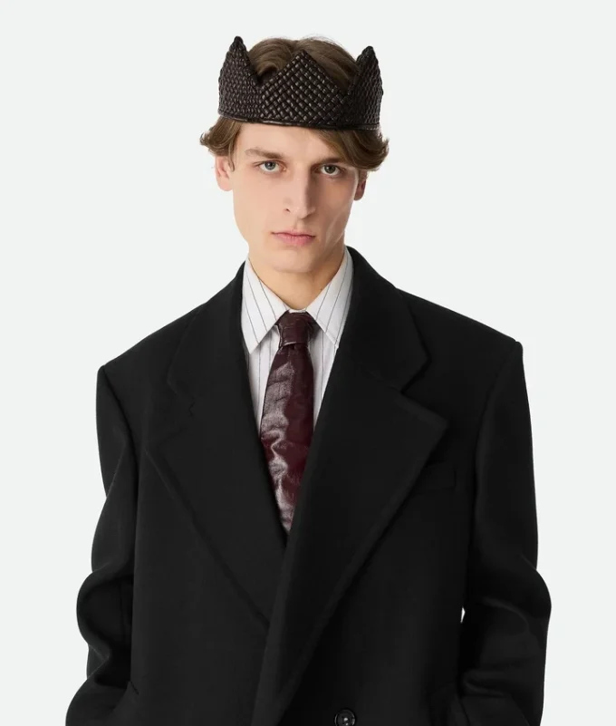 Couronne en cuir Intrecciato