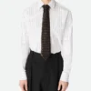 Cravate en cuir Intrecciato