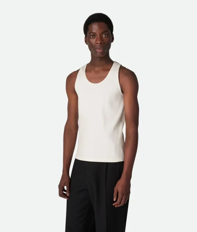 Débardeur en jersey de coton côtelé compact